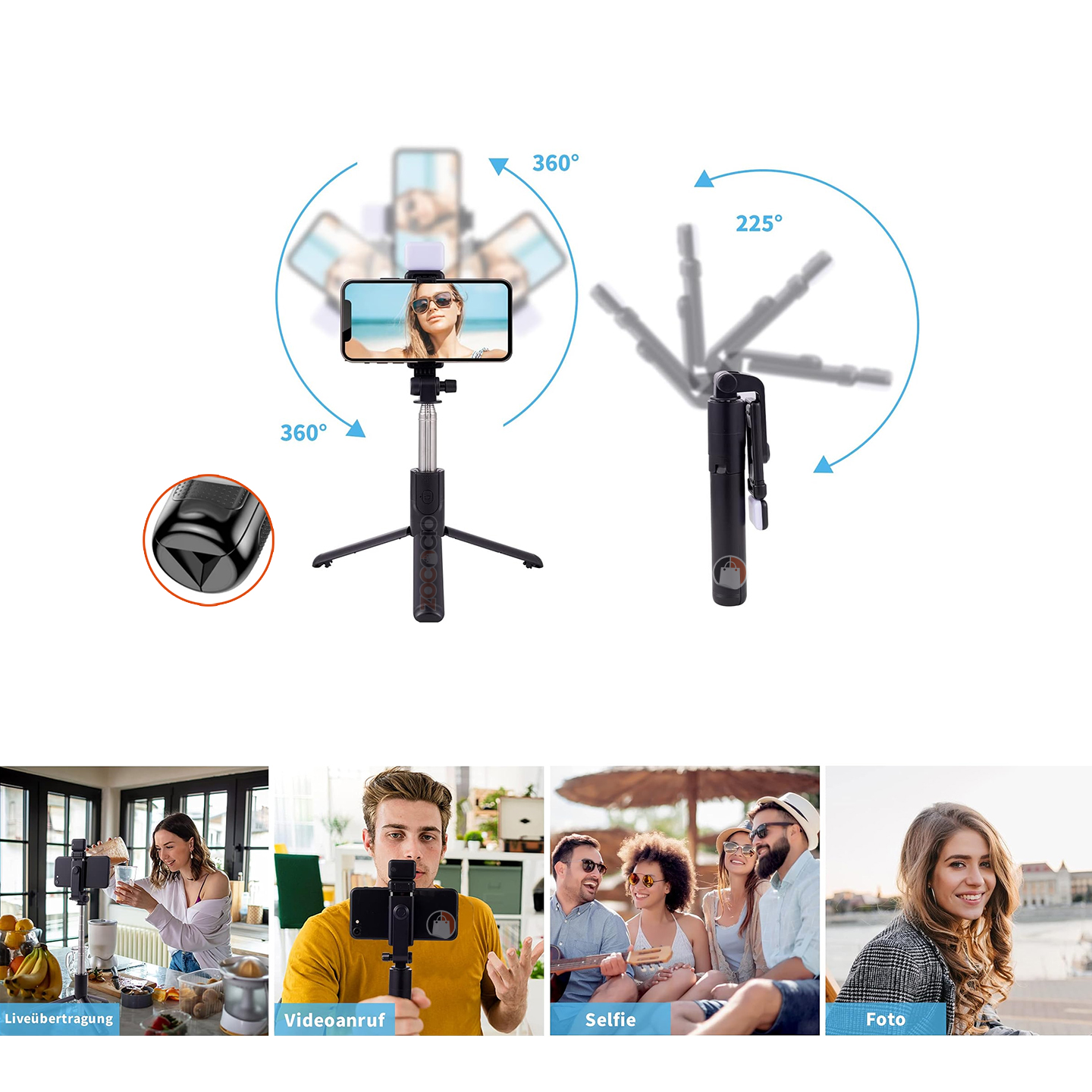 Miniatura 5 de Palo De Selfie Con Bluetooh Trípode